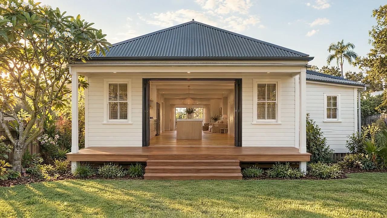 Concept of a renovated Queensland weatherboard house